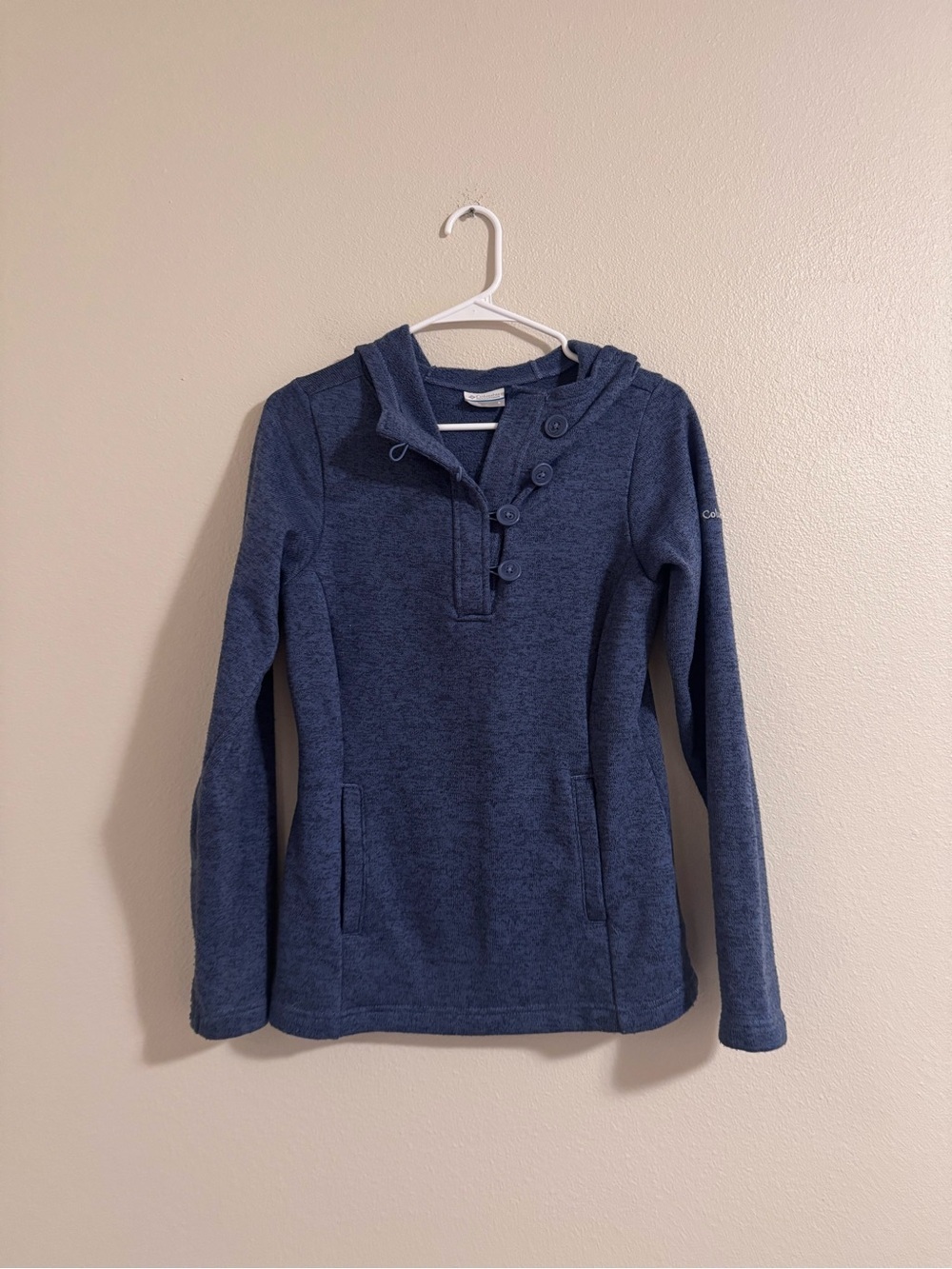 Columbia Women's Navy Blue Fleece Quarter-Button Hoodie